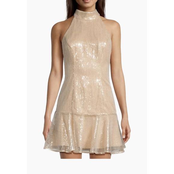 NEW MILLY rochel sequin dress in gold - Picture 2 of 3